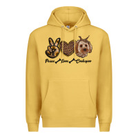 Antique Gold peace love cockapoo Premium Hoodie - RanaPortraitStore