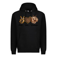 Black peace love cockapoo Premium Hoodie - RanaPortraitStore
