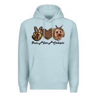 Blue Mist peace love cockapoo Premium Hoodie - RanaPortraitStore