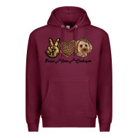 Burgundy peace love cockapoo Premium Hoodie - RanaPortraitStore