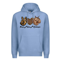 Colony Blue peace love cockapoo Premium Hoodie - RanaPortraitStore