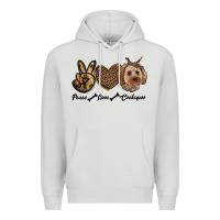 Dove Grey peace love cockapoo Premium Hoodie - RanaPortraitStore