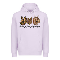 Lilac peace love cockapoo Premium Hoodie - RanaPortraitStore