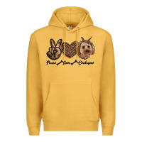 Mustard peace love cockapoo Premium Hoodie - RanaPortraitStore