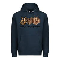 Navy peace love cockapoo Premium Hoodie - RanaPortraitStore