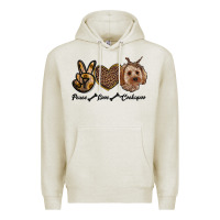 Oatmeal Heather peace love cockapoo Premium Hoodie - RanaPortraitStore