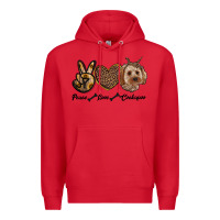 Red peace love cockapoo Premium Hoodie - RanaPortraitStore