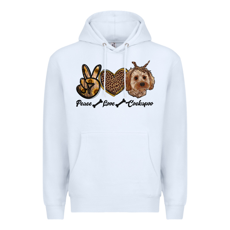Peace Love Cockapoo Premium Hoodie by RanaPortraitStore | Teevron