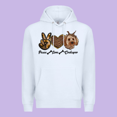 Peace Love Cockapoo Premium Hoodie Designed By Ranaportraitstore