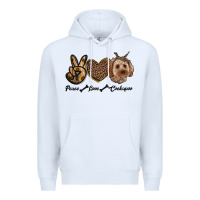 White peace love cockapoo Premium Hoodie - RanaPortraitStore