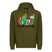 Army Green cinco de mayo coffee cups Premium Hoodie - Zillion Design Studio