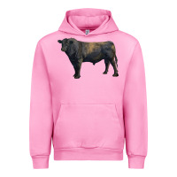 Fuchsia Pink black angus bull Urban Hoodie - RanaPortraitStore