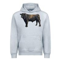 Heather Grey black angus bull Urban Hoodie - RanaPortraitStore