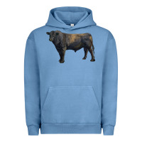 Pigment Pebble Blue black angus bull Urban Hoodie - RanaPortraitStore
