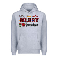 Heather Grey one merry teacher Premium Hoodie - RanaPortraitStore