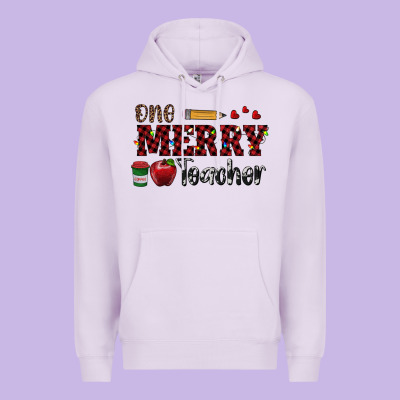 One Merry Teacher Premium Hoodie Designed By Ranaportraitstore