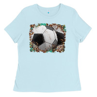 Baby Blue sports soccer background Ladies Tee - Artiststas