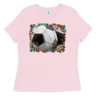 Bubblegum Pink sports soccer background Ladies Tee - Artiststas