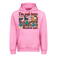 Fuchsia Pink i'm just here for the snacks #baseball sister Urban Hoodie - Zillion Design Studio