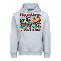 Heather Grey i'm just here for the snacks #baseball sister Urban Hoodie - Zillion Design Studio