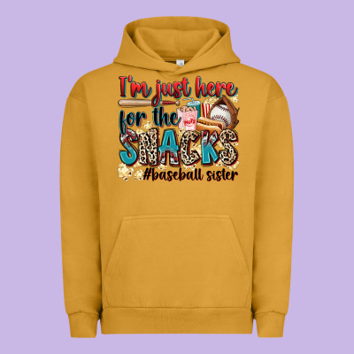 I'm Just Here For The Snacks #baseball Sister Urban Hoodie Designed By Zillion Design Studio