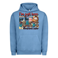Pigment Pebble Blue i'm just here for the snacks #baseball sister Urban Hoodie - Zillion Design Studio