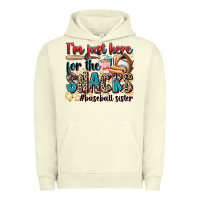 Pigment Pistachio i'm just here for the snacks #baseball sister Urban Hoodie - Zillion Design Studio