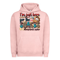 Pigment Salmon i'm just here for the snacks #baseball sister Urban Hoodie - Zillion Design Studio