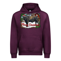 Mauve Wine merry Christmas black angus bull and farm Urban Hoodie - RanaPortraitStore