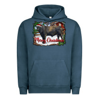 Pigment Midnight Navy merry Christmas black angus bull and farm Urban Hoodie - RanaPortraitStore