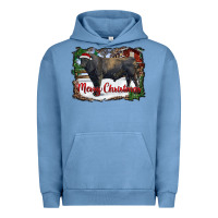 Pigment Pebble Blue merry Christmas black angus bull and farm Urban Hoodie - RanaPortraitStore
