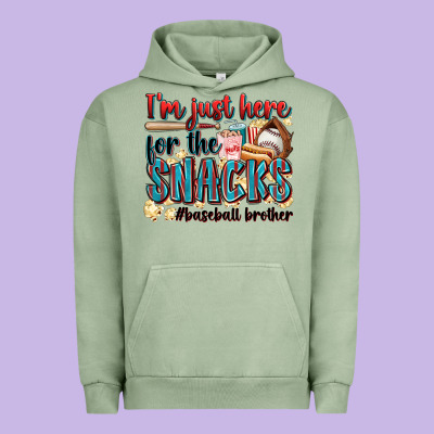 I'm Just Here For The Snacks #baseball Brother Urban Hoodie Designed By Zillion Design Studio