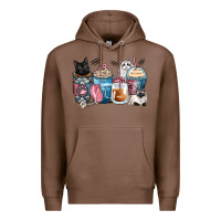 Chestnut cat coffee cups Premium Hoodie - Zillion Design Studio