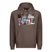 Coffee cat coffee cups Premium Hoodie - Zillion Design Studio