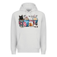Dove Grey cat coffee cups Premium Hoodie - Zillion Design Studio