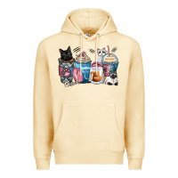 Pina Colada cat coffee cups Premium Hoodie - Zillion Design Studio
