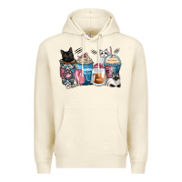 Sandshell cat coffee cups Premium Hoodie - Zillion Design Studio