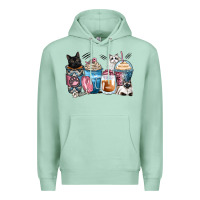 Seafoam cat coffee cups Premium Hoodie - Zillion Design Studio