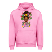 Fuchsia Pink july girl afro woman summer Urban Hoodie - texasbilliewilder