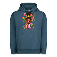 Pigment Midnight Navy july girl afro woman summer Urban Hoodie - texasbilliewilder
