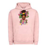Pigment Salmon july girl afro woman summer Urban Hoodie - texasbilliewilder