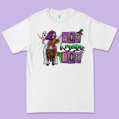 Moo I Mean Boo Premium Tee Designed By Cowhidedigitalart