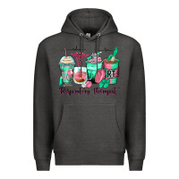 Charcoal Heather respiratory therapist coffee cups Premium Hoodie - Zillion Design Studio