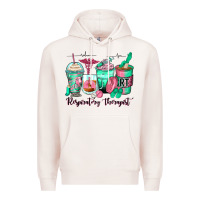 Pale Pink respiratory therapist coffee cups Premium Hoodie - Zillion Design Studio