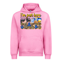 Fuchsia Pink i'm just here for the snacks volleyball Urban Hoodie - Zillion Design Studio