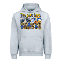 Heather Grey i'm just here for the snacks volleyball Urban Hoodie - Zillion Design Studio
