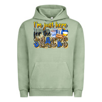 Pigment Oil Green i'm just here for the snacks volleyball Urban Hoodie - Zillion Design Studio