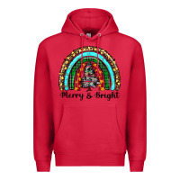 Cardinal merry and bright rainbow christmas Premium Hoodie - RanaPortraitStore