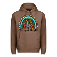 Chestnut merry and bright rainbow christmas Premium Hoodie - RanaPortraitStore