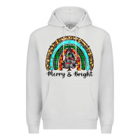 Dove Grey merry and bright rainbow christmas Premium Hoodie - RanaPortraitStore